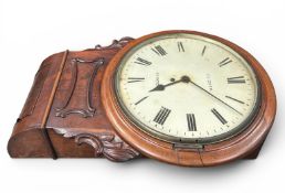 A VICTORIAN MAHOGANY CASED WALL CLOCK, MARKED OS. CATH, BRISTOL