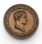 THE DEATH OF NAPOLEON BONAPARTE ON SAINT HELENA BRONZE MEDAL