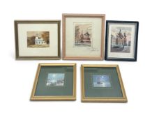 20TH CENTURY RUSSIAN SCHOOL: TWO PAINTINGS DEPICTING RUSSIAN ORTHODOX CHURCHES