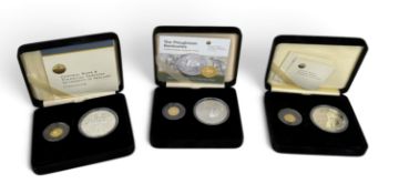 CENTRAL BANK AND FINANCIAL SERVICES AUTHORITY OF IRELAND GOLD AND SILVER COIN SETS (3)