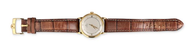 AN 18CT GOLD OMEGA BUMPER AUTOMATIC WRISTWATCH