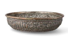 A BALINESE WHITE METAL TEMPLE OFFERING TRAY, CIRCA 1930