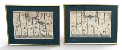 JOHN OGILBY: A PAIR OF MAPS, THE ROAD FROM LONDON TO SOUTHAMPTON 1675 AND THE ROAD FROM LONDON TO BR