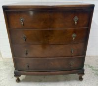 A mahogany four-drawer chest of drawers H86cm W76cm D50cm