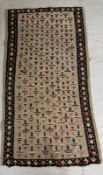 A Barber constellation cream taznakht rug 170cm x 90cm Condition Report fraying and wear and tear