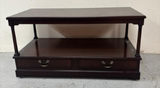 A mahogany Tv unit with two drawers under H52c W100c D50c