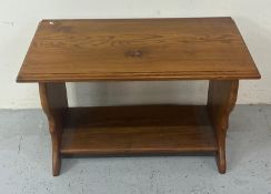 A light oak coffee table with shelf underneath (H44cm x 66cm x 36cm)