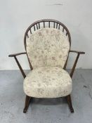 Ercol Bentwood frame and spindle back rocking chair