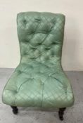 Button back slipper chair