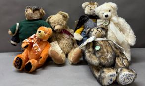 Six limited edition teddy bears, various makers to include Hermann