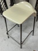 Six stacking GLC design stools moulded plastic seats