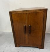 1960's small cupboard with two drawers to front and wooden handles H57cm W51cm D51cm Condition