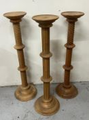 Three pine plant stands/torchieres H100cm