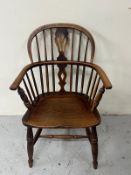 English ash and elm Windsor armchair
