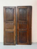 Two vintage mahogany wardrobe doors 180c x 58cm and 180cm x 70cm Condition Report some evidence of