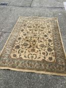 Classical stye rug brown grounds with floral design 200cm x 285cm Condition Report needs cleaning