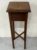 Oak plant stand with cross stretcher H79cm SQ30cm