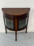 Edwardian mahogany bijouterie display cabinet with inlay top (H72cm x 29cm x 60cm)