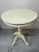 A white painted circular table H66cm Dia60cm