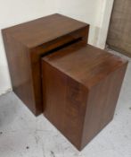 A nest of side tables with a compact cube under H60cm W51cm D35cm