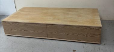 A large modern TV unit or console table with two drawers under H35cm W182cm D85cm Condition Report