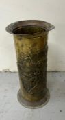 Brass umbrella stand embossed