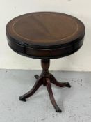 A mahogany pedestal drum table Condition Report light marks to top