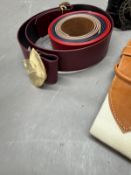 A selection of ladies leather belts and buckles