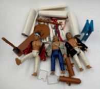 A set of Karate Kid figures and accessories by Remco, dated 1986.