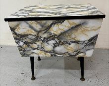 1960's sewing box with Formica top and sides H43cm W44cm D33cm