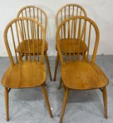 Four hoop back blonde chairs
