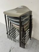 Six stacking GLC design stools moulded plastic seats