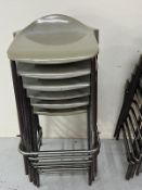 Six stacking steelux GLC design stools with moulded plastic seats.