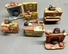 Six hand-painted Peter Fagan figurines