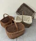 Four wicker baskets