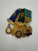 A selection of three Royal Order of Buffalo jewels from the late 1960's and 70's including one