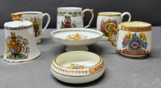 A selection of Royal memorabilia to include Copland, Aynsley and Spode