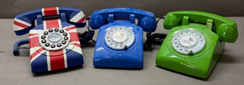 Three novelty rotary-style telephones Condition Report Untested