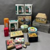 A selection of vintage tins in various forms