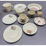 Vintage English childs part tea set featuring Goldilocks and Three bears