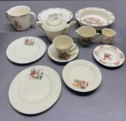 Vintage English childs part tea set featuring Goldilocks and Three bears