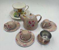 Bone china Teddy playtime cup and saucer along with a childrens tea set