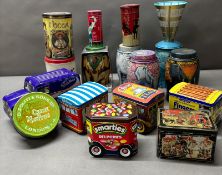 A selection of modern and vintage tins