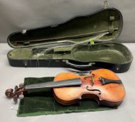 Violin with bow and case