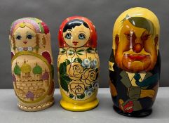 Three Russia dolls to include Boris Yettin