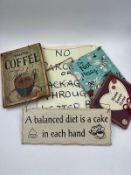 A collection of humorous signs