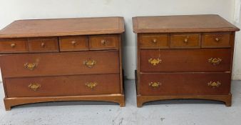 Two AF Stag Chest of drawers four over two (68cm x 49cm x 106cm and three over two (68cm x 49cm x
