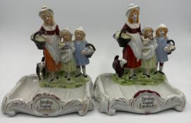 A pair of Yardley English lavender figural soup dishes Condition Report some fading to paint and