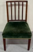 An occasional bedroom/hall chair upholstered in green velvet Condition Report marks to upholstery