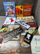 A selection of reproduction advertising signs to include Coca Cola